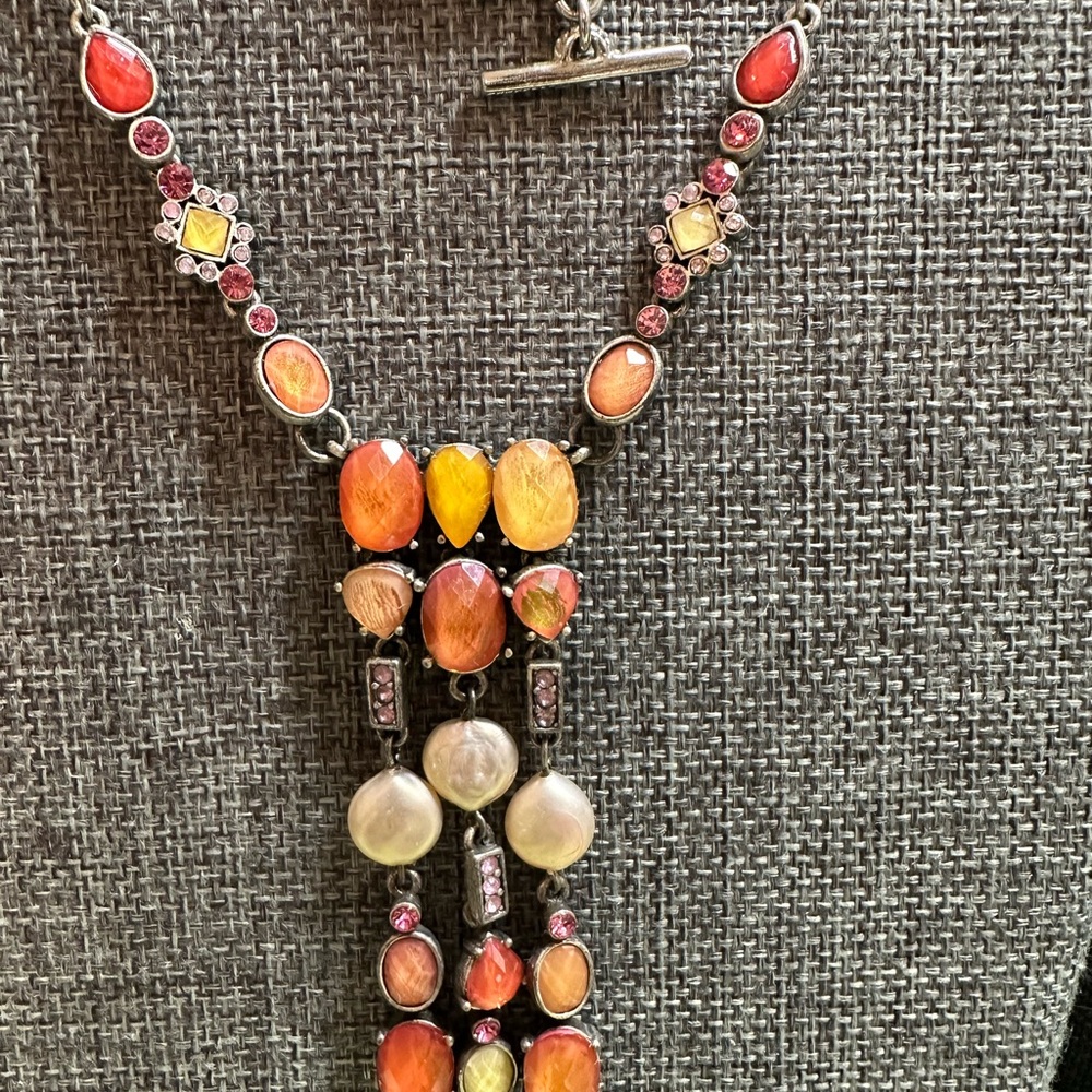 Multicolor Gemstone Necklace bracelet and Earring Set #3